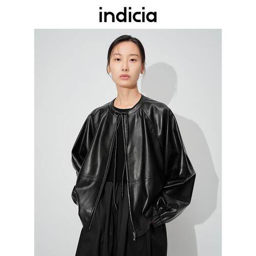 indiciaF2C4WT472F专柜正品标记女装皮衣休闲甜酷外套吊牌价1489