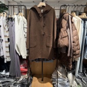 indiciaF2D4DY739C专柜正品 标记女装 绵羊毛连帽大衣吊牌价1989