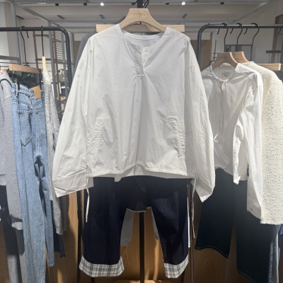 indiciaF2A5SY051N专柜正品标记女装宽松套头长袖衬衫吊牌价539