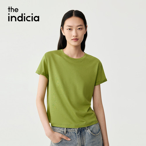 indiciaF2C5TX351F专柜正品标记女装休闲百搭极简柔软T恤吊牌589