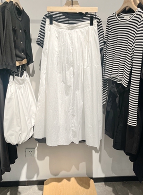 Indicia6B406QZ348C专柜正品标记女装简约百褶a字半裙吊牌价639