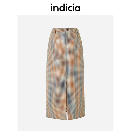 indicia5A301QZ034专柜正品标记女装春款格子半身裙吊牌价599