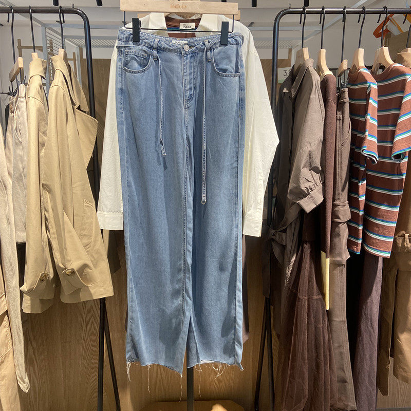 Indicia6B405NK265F专柜正品标记女装简约通勤直筒牛仔裤吊牌639