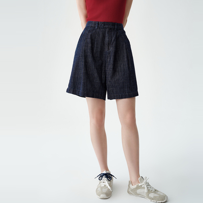 indiciaF2B5DK245N专柜正品标记女装简约百搭通勤牛仔短裤吊牌539