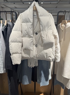 indiciaF2D4YR674CZ专柜正品标记女装廓形围巾羽绒服吊牌价1689