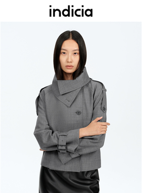 indiciaF2A5WT048C专柜正品标记女装气质收腰夹克外套吊牌价1389
