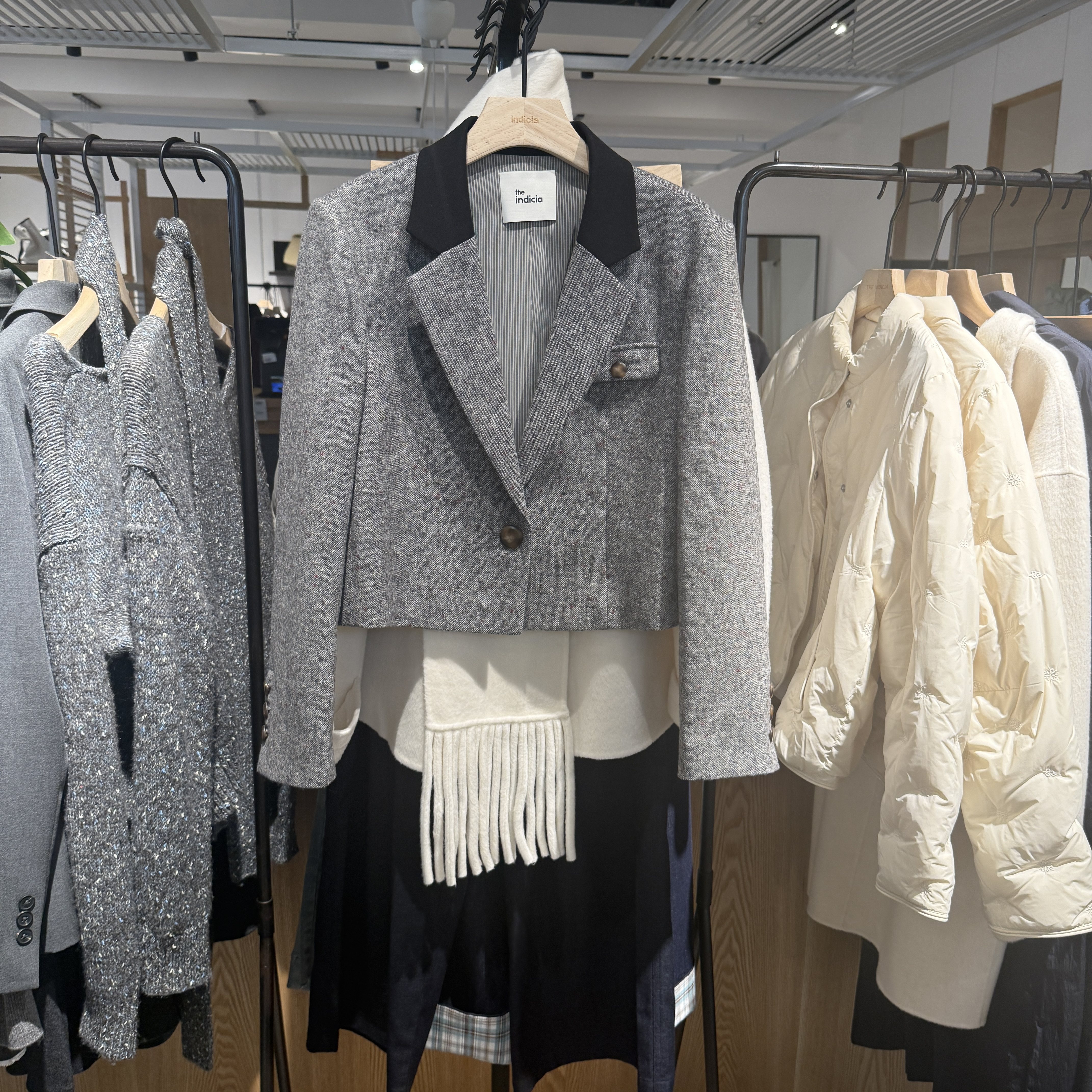 indiciatheL2A6XZ044专柜正品标记女装羊毛小西装短款吊牌价989