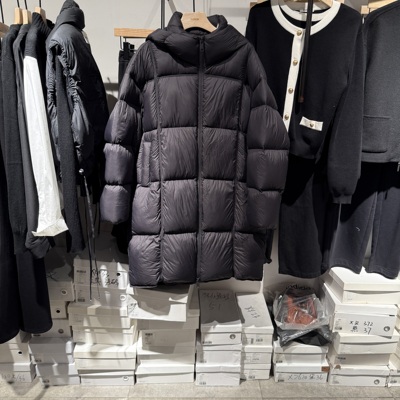 indiciaF2D4YR797F专柜正品标记女装蓬松连帽羽绒服中长吊牌2389
