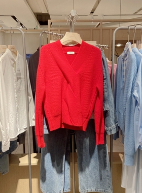 indicia5D310MS519F专柜正品标记女装红色毛衣针织衫吊牌价799