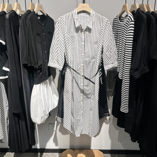 Indicia6B404LQ203C专柜正品标记女装条纹衬衫连衣裙休闲吊牌869