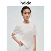 Indicia6B406SY372C专柜正品 标记女简约设计桑蚕丝上衣吊牌价899