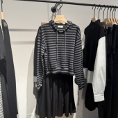 撞色条纹连帽针织衫 indiciatheL2D5ZZ234专柜正品 标记女装 吊牌799