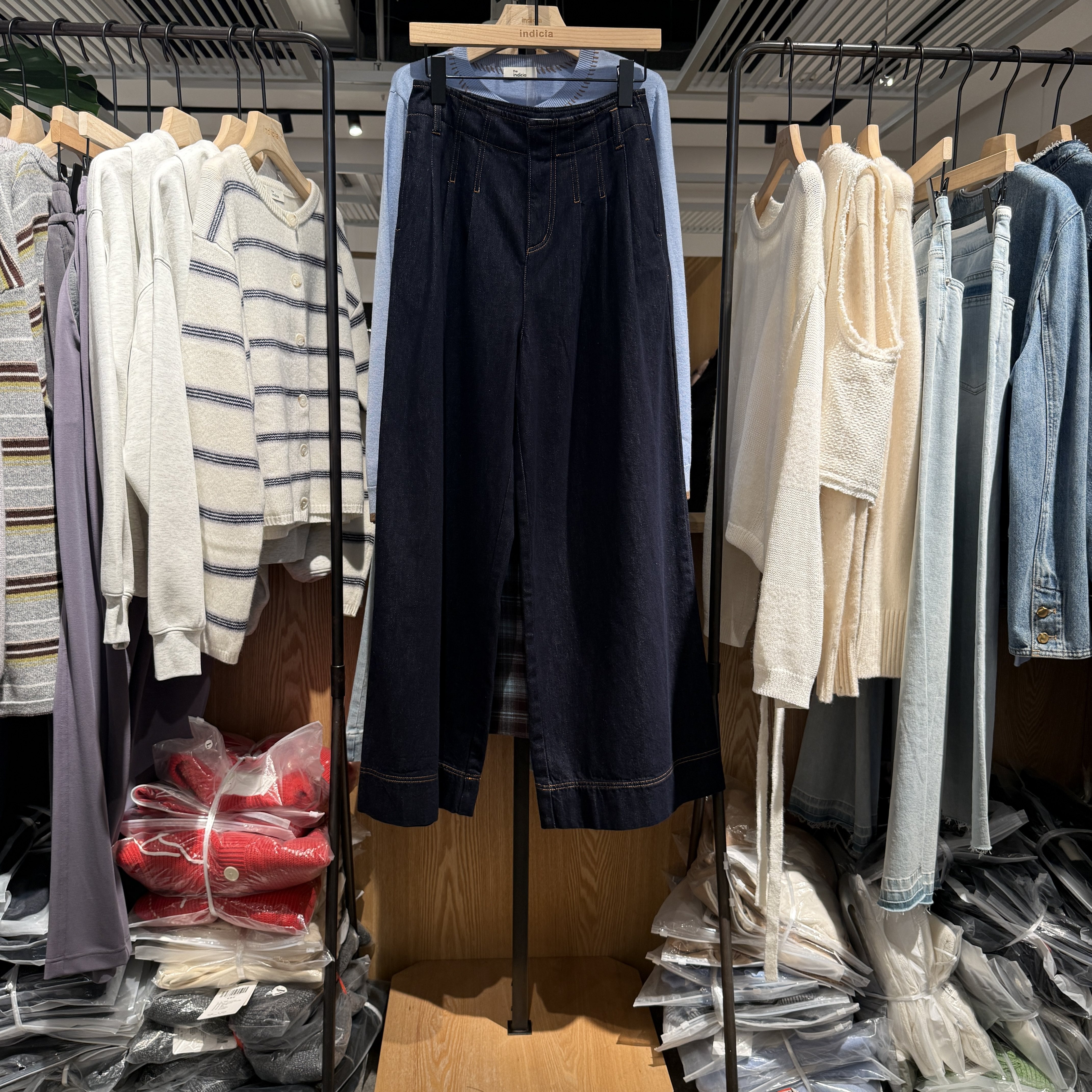 indiciaF2D4NK731F专柜正品标记女装牛仔裤女阔腿休闲长裤吊牌789