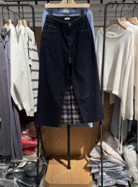 indiciaF2D4NK811N专柜正品标记女装牛仔裤直筒复古长裤吊牌价599