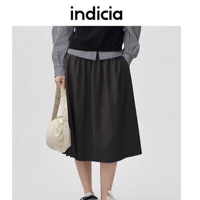 indiciaF2A5QZ069N专柜正品标记女装休闲半裙通勤A字裙吊牌价569