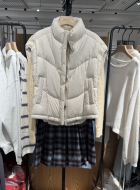 indiciaF2D4MJ695F专柜正品标记女装立领百搭羽绒马甲吊牌价1189