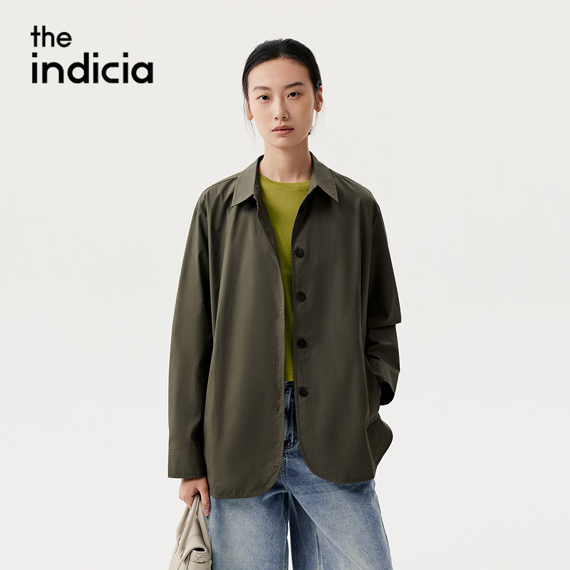 indiciaF2C5WT352N专柜正品标记女装韩版纯色衬衫外套吊牌价1189