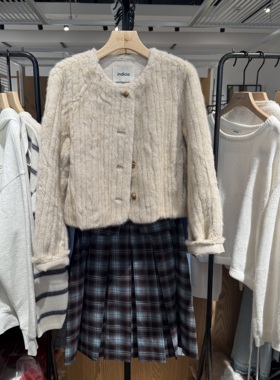 indiciaF2D4WT822C专柜正品标记女装气质毛绒质感短外套吊牌1589