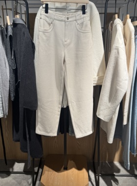 indiciaF2D4KZ830N专柜正品标记女装勤直筒米白休闲裤吊牌价599