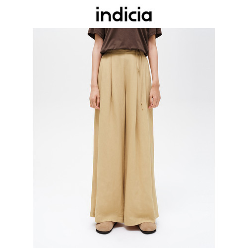 Indicia6B406KZ408C专柜正品标记女装显瘦阔腿休闲裤吊牌价759