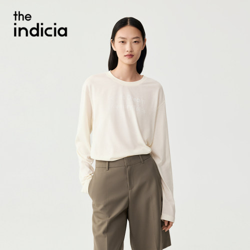 indiciaF2C5TX288F专柜正品标记女装百搭纯色长袖T恤内搭吊牌589