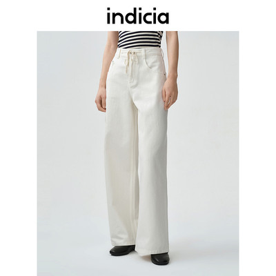 indiciaF2B5NK152F专柜正品标记女装宽松直筒显瘦牛仔裤吊牌价889