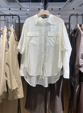 Indicia6B406CS301N专柜正品标记女装天丝舒适短袖衬衫吊牌价499