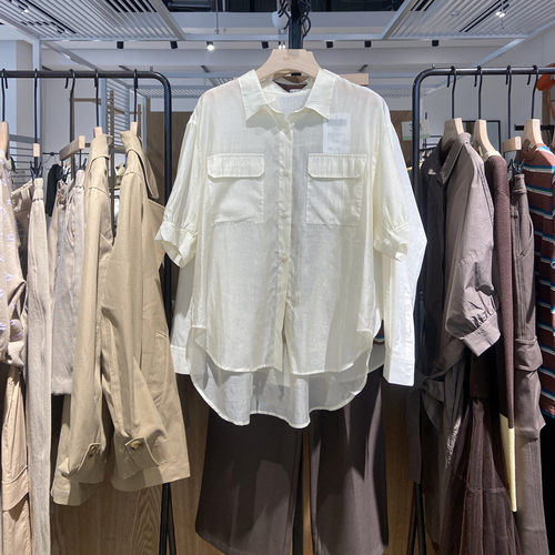 Indicia6B406CS301N专柜正品标记女装天丝舒适短袖衬衫吊牌价499