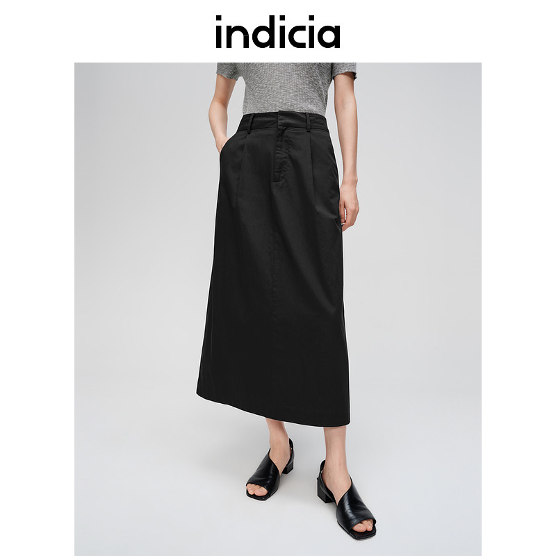 Indicia6B406QZ315C专柜正品标记女装简约百搭a字半身裙吊牌价899