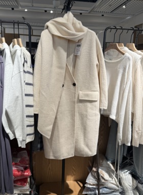 indiciaF2D4DY706C专柜正品标记女装通勤V领长款毛呢大衣吊牌2289