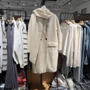 indiciaF2D4DY706C专柜正品标记女装通勤V领长款毛呢大衣吊牌2289