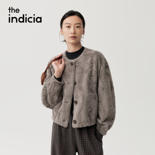 indiciaF2D5PC520N专柜正品标记女装气质皮草吊牌价1289