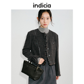 indiciatheL2D4WT185专柜正品 标记绵羊毛气质香风外套吊牌价1589