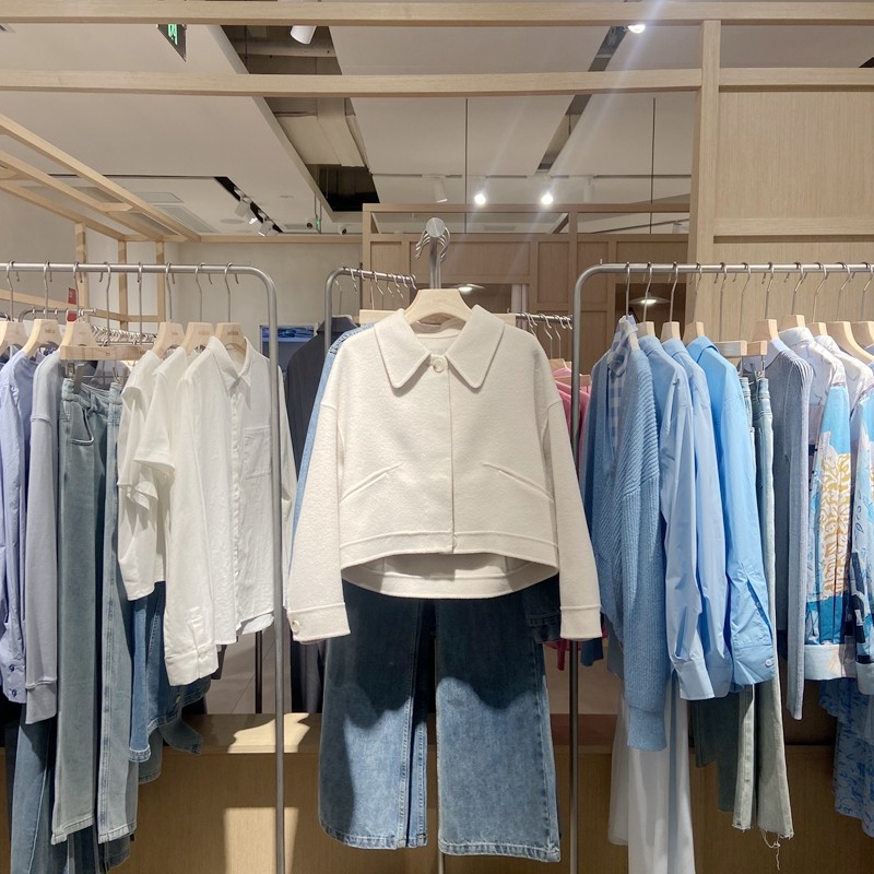 indicia5D312DY642N专柜正品标记女装绵羊毛短毛呢外套吊牌价1589