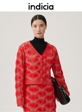 indicia5D310KS535F专柜正品标记女装气质绞花针织毛衣吊牌价789