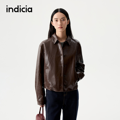 indiciatheL2D5WT246专柜正品标记女装皮衣休闲夹克吊牌价1689