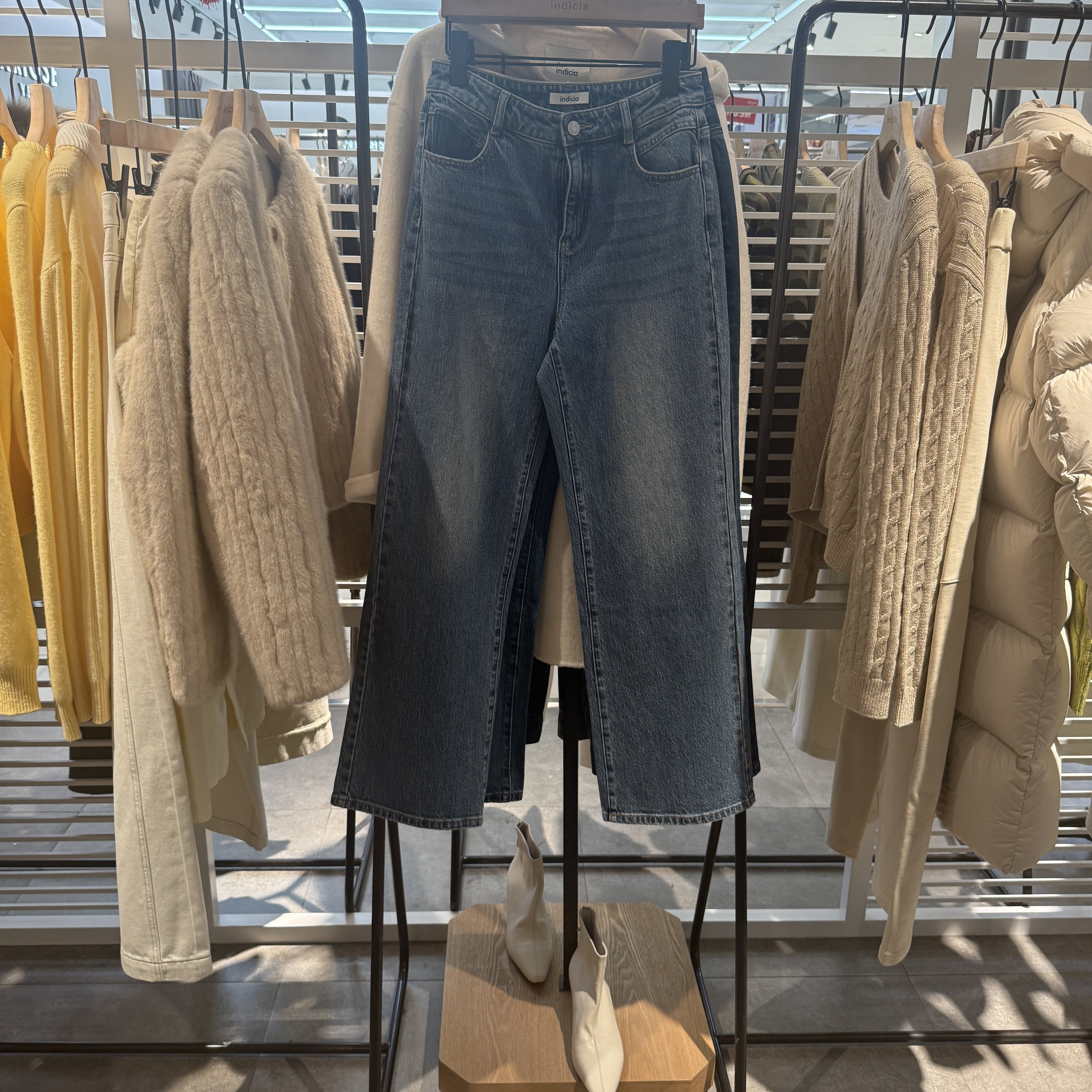 indiciaF2A5NK016F专柜正品标记女装百搭阔腿显瘦牛仔裤吊牌价639