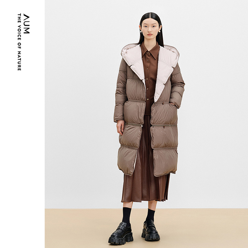 AUM鹅绒冬季新款羽绒服双面四穿