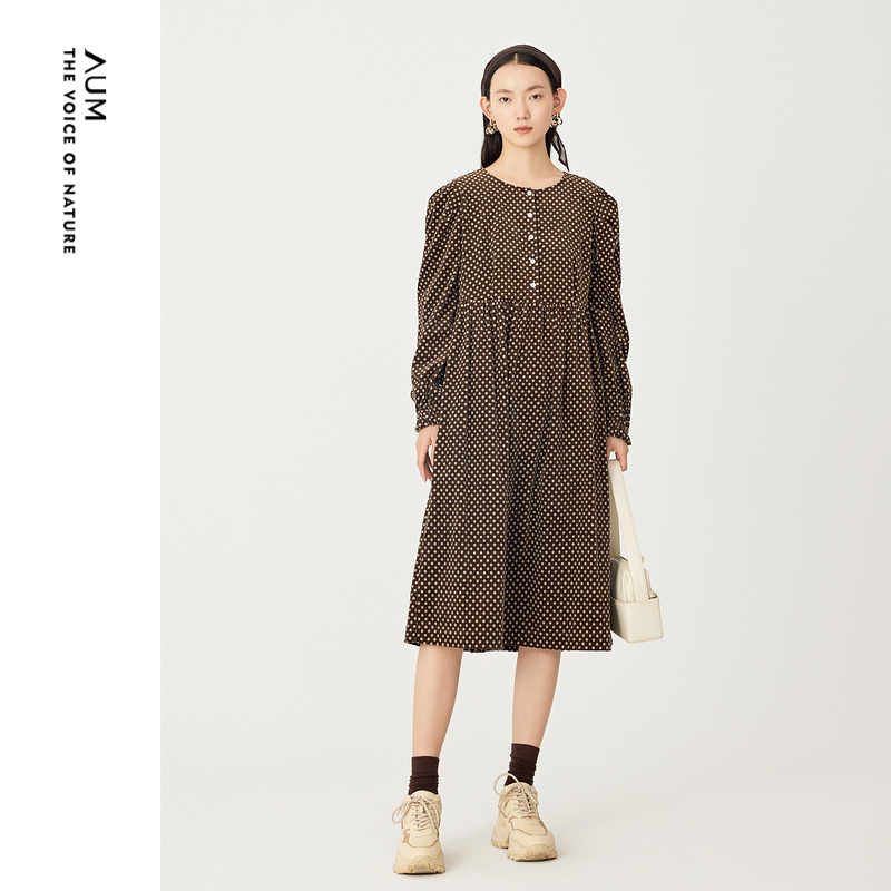 AUM泡泡袖连衣裙花影系列