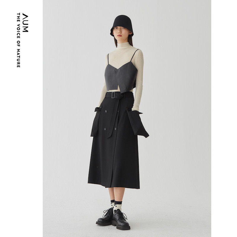 口袋可拆卸设计，腰带收腰显瘦