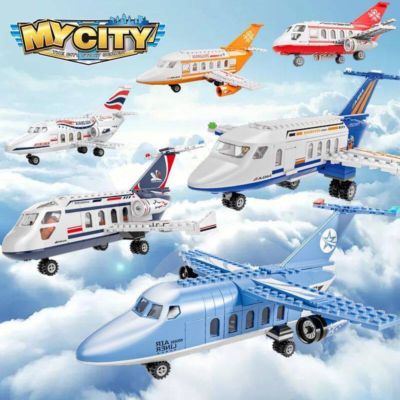 飞机系列礼物城市客机儿童益智2026新款拼装积木男孩6玩具