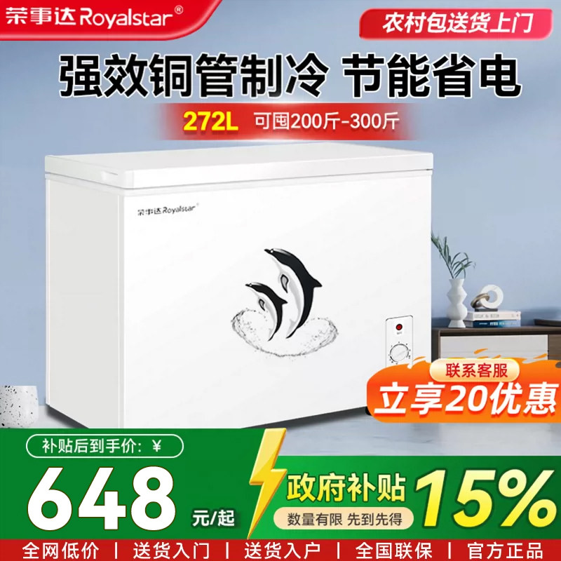 荣事达冰柜大容量家用商用冷冻冷展示柜
