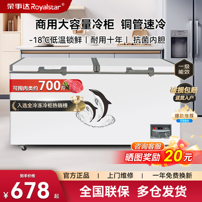 荣事达家用商用冷柜一级能效冰柜