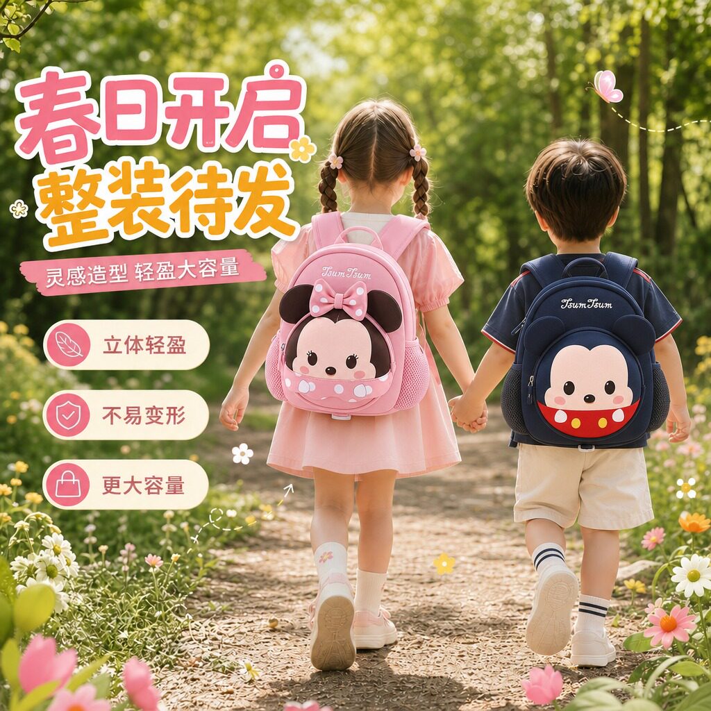 小孩外出游玩双肩背包2026新款