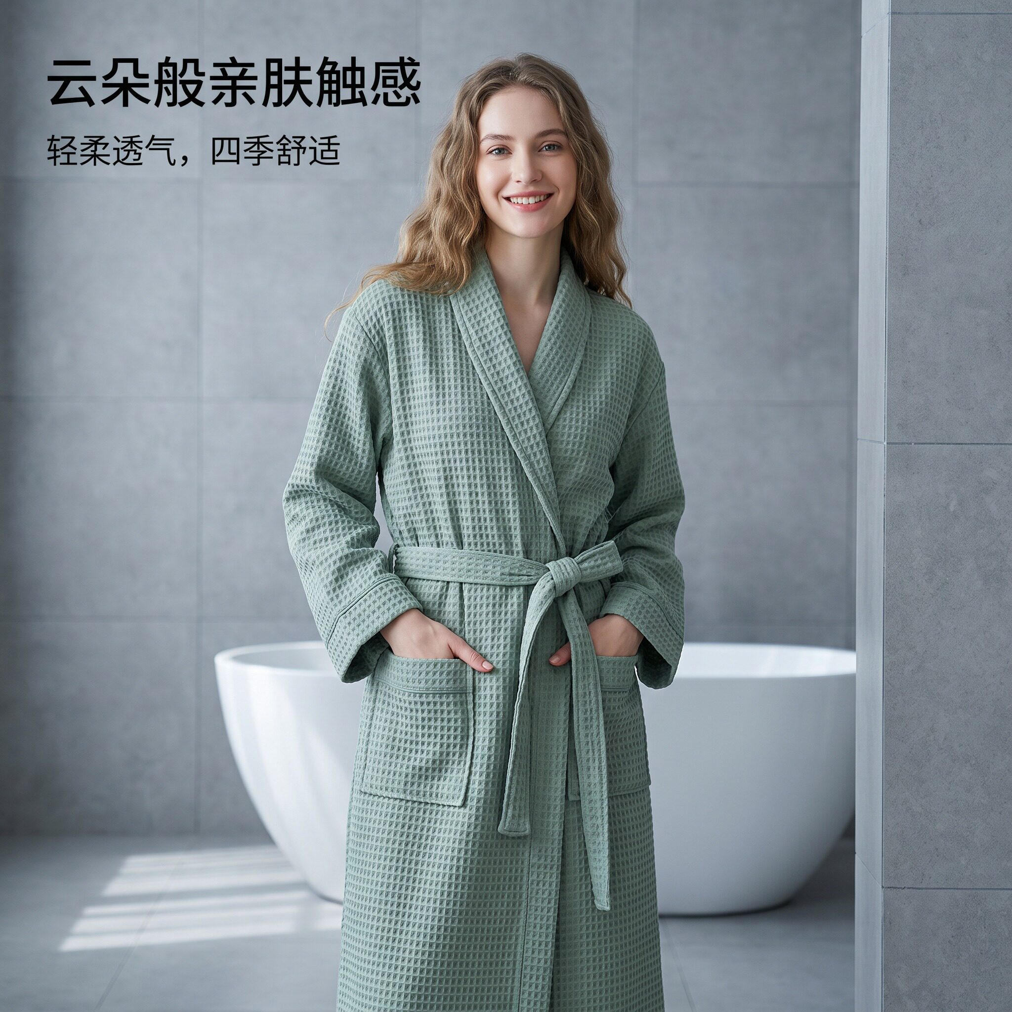 浴袍洗完澡穿的吸水速干浴衣睡袍