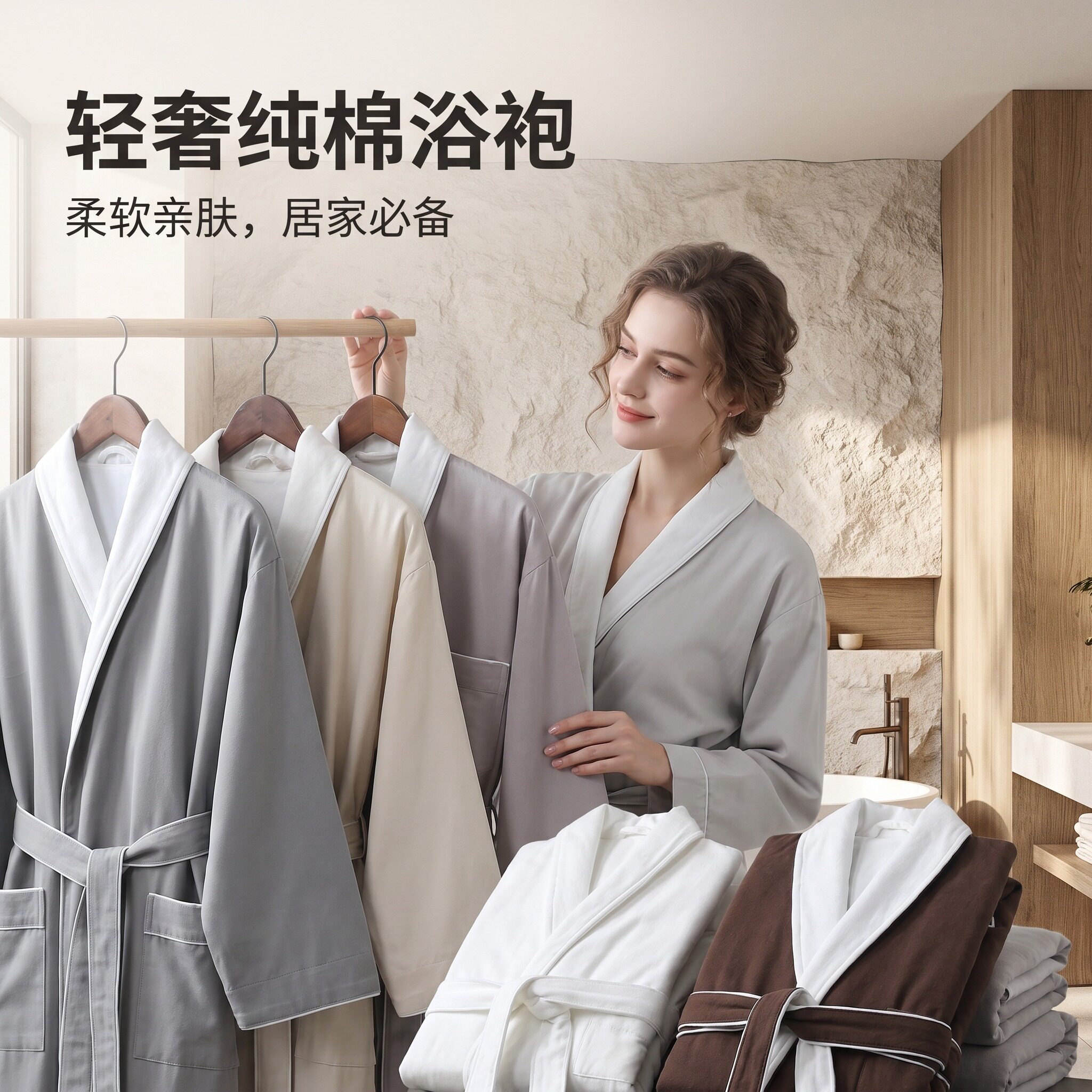 浴袍吸水速干四季通用可穿式浴衣