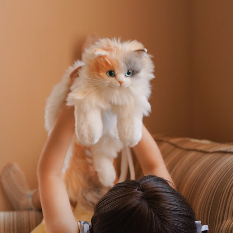 仿真三花小猫咪毛绒双肩包