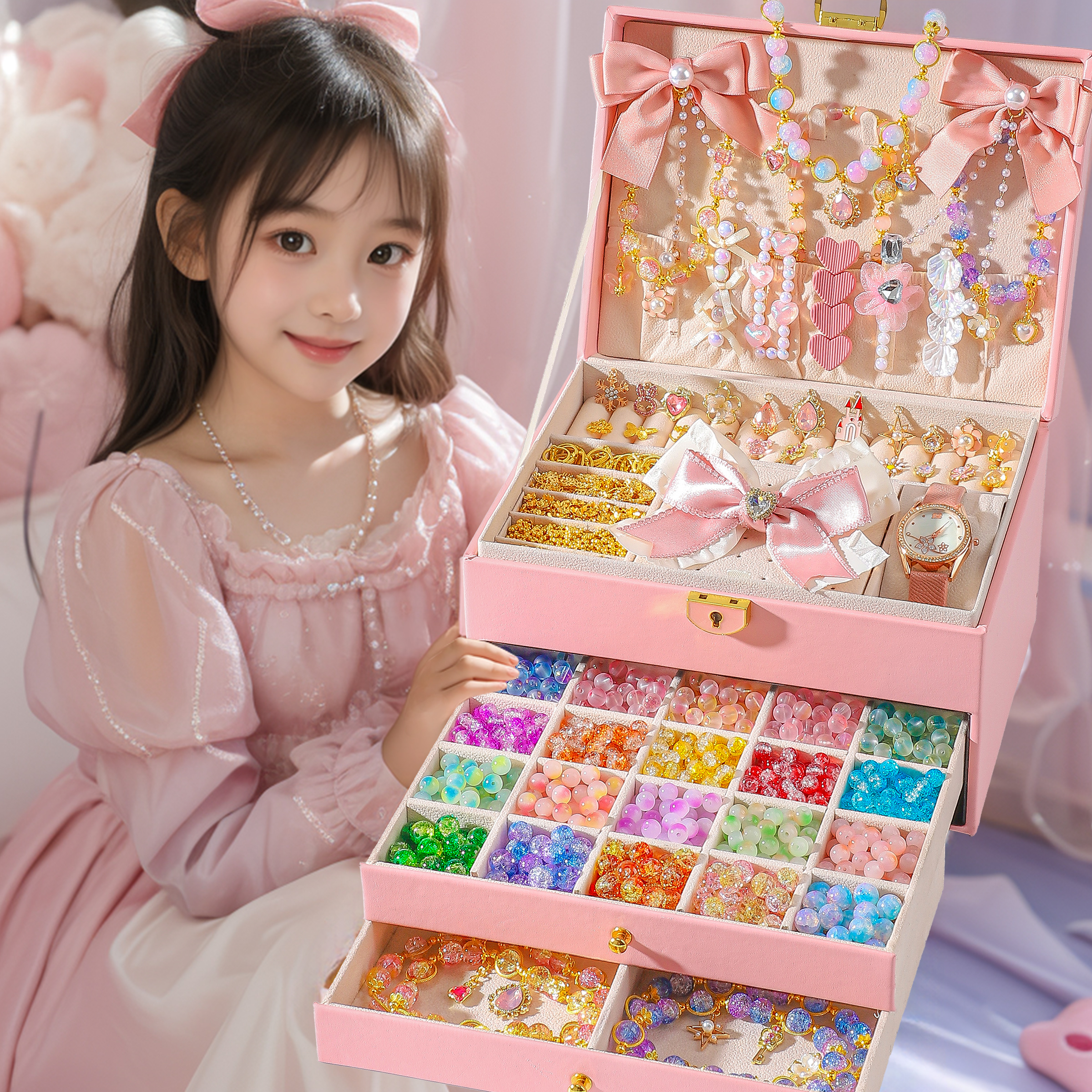 儿童公主串珠礼盒生日礼物
