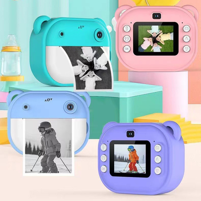 儿童照相机玩具宝宝拍立得可拍照录像直接自动出照片彩色打印一体