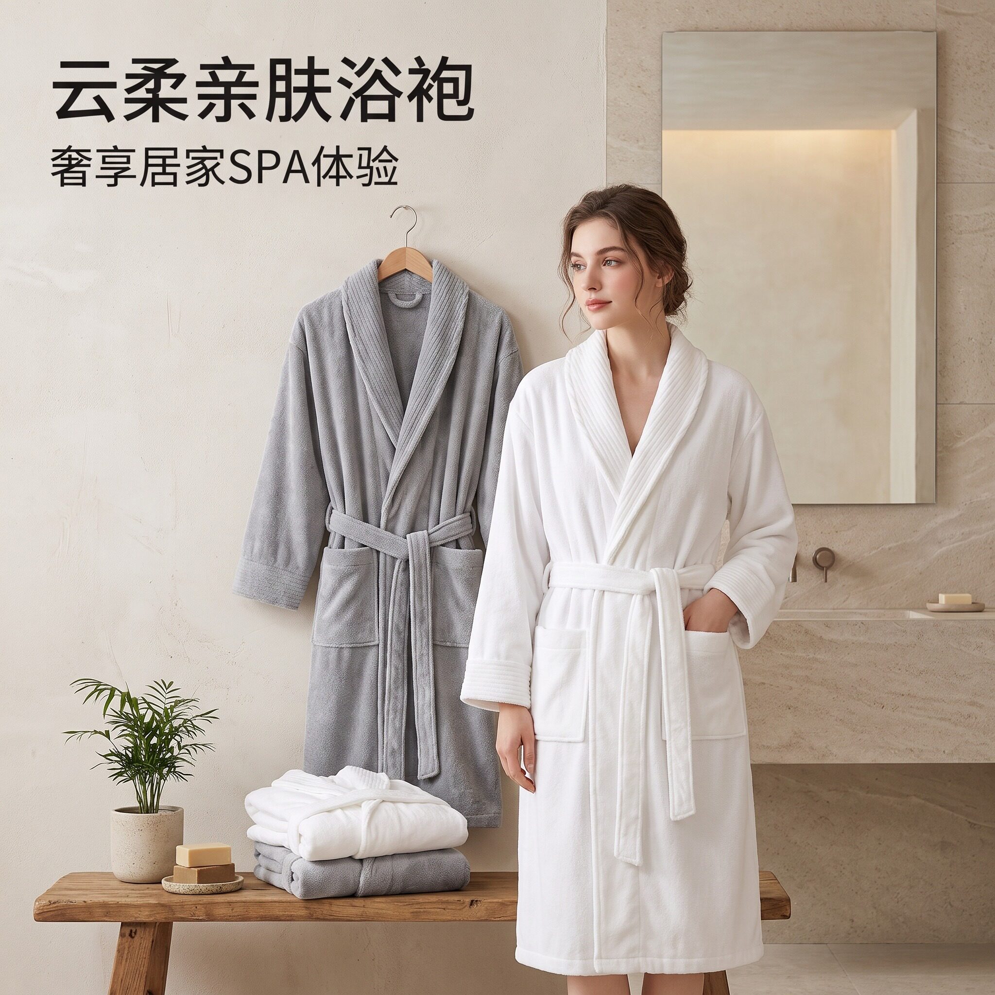 浴袍吸水速干四季通用可穿式浴衣